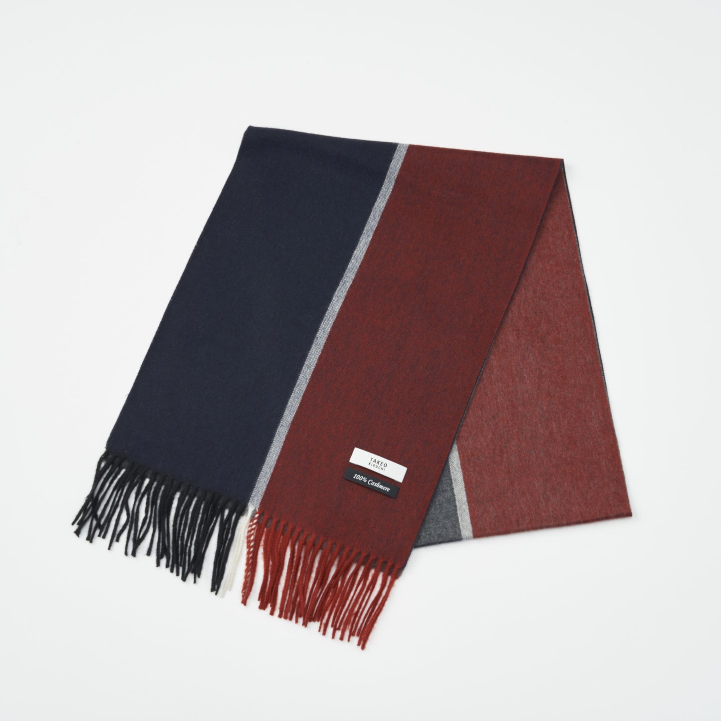【マフラー】TAKEO KIKUCHI|ウォッシャブルカシミヤ パネル ストライプ