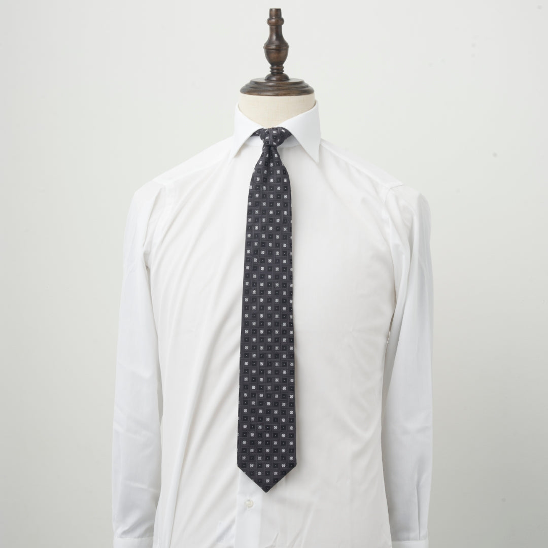 【ネクタイ】D'URBAN|HACHIOJI 小紋 グレー
