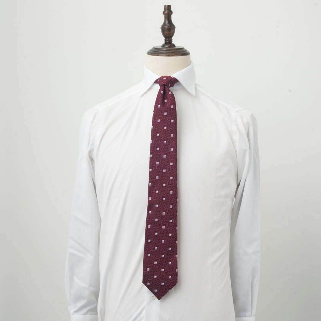 【ネクタイ】D'URBAN|甲州織 小紋柄 ワイン