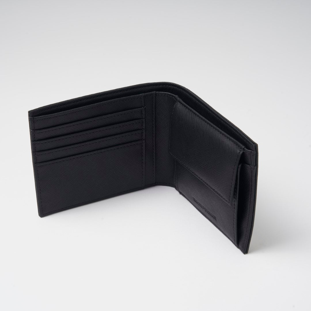 財布 エンポリオアルマーニ|二つ折り財布 リサイクルレザー イーグルモチーフ