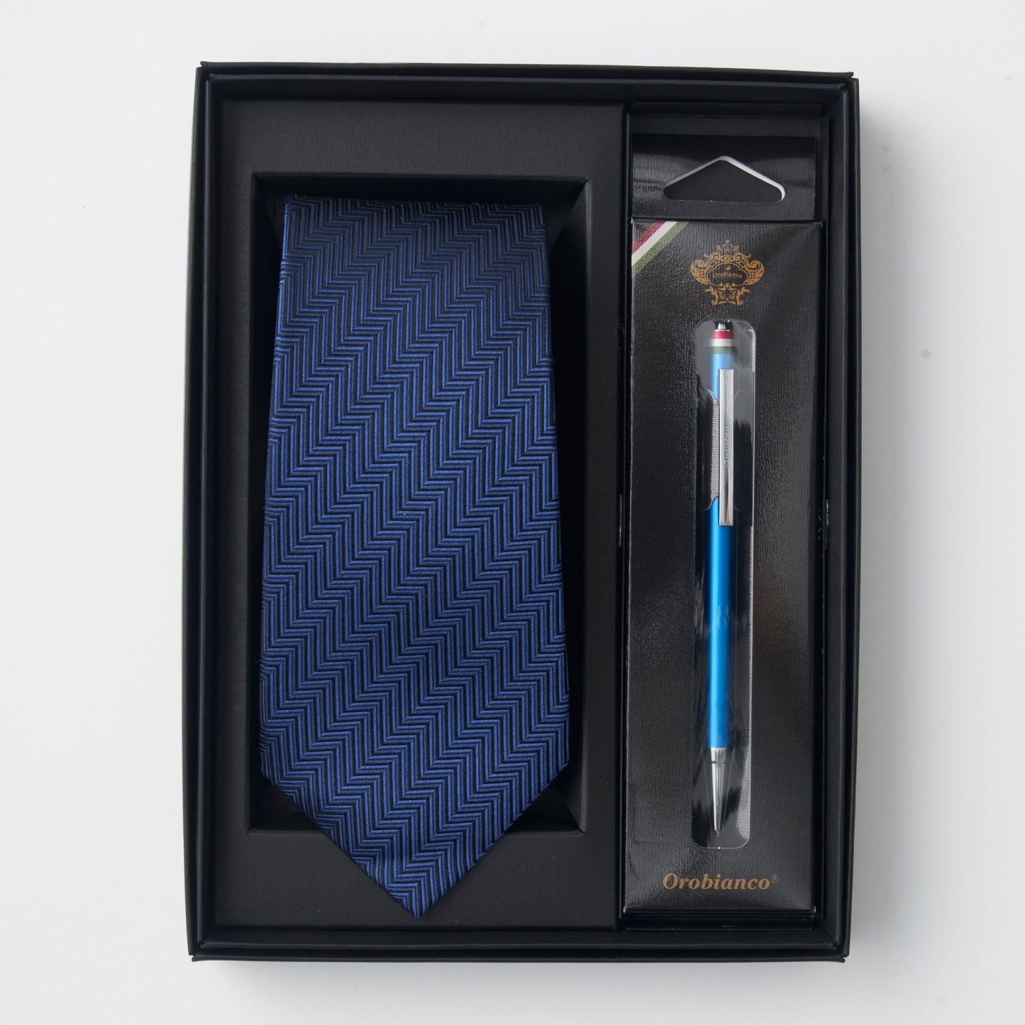 NEW!【ネクタイ】Orobianco| ボールペンセット ヘリンボン