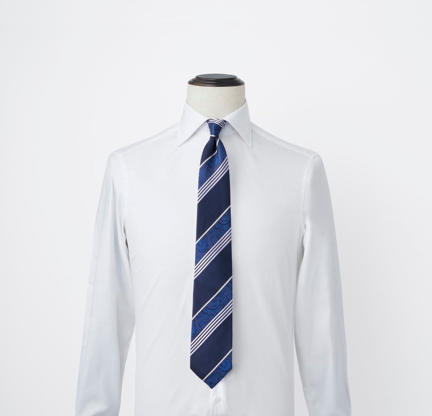 ダーバン ネクタイ ペイズリー ストライプ ネイビー 紺 青