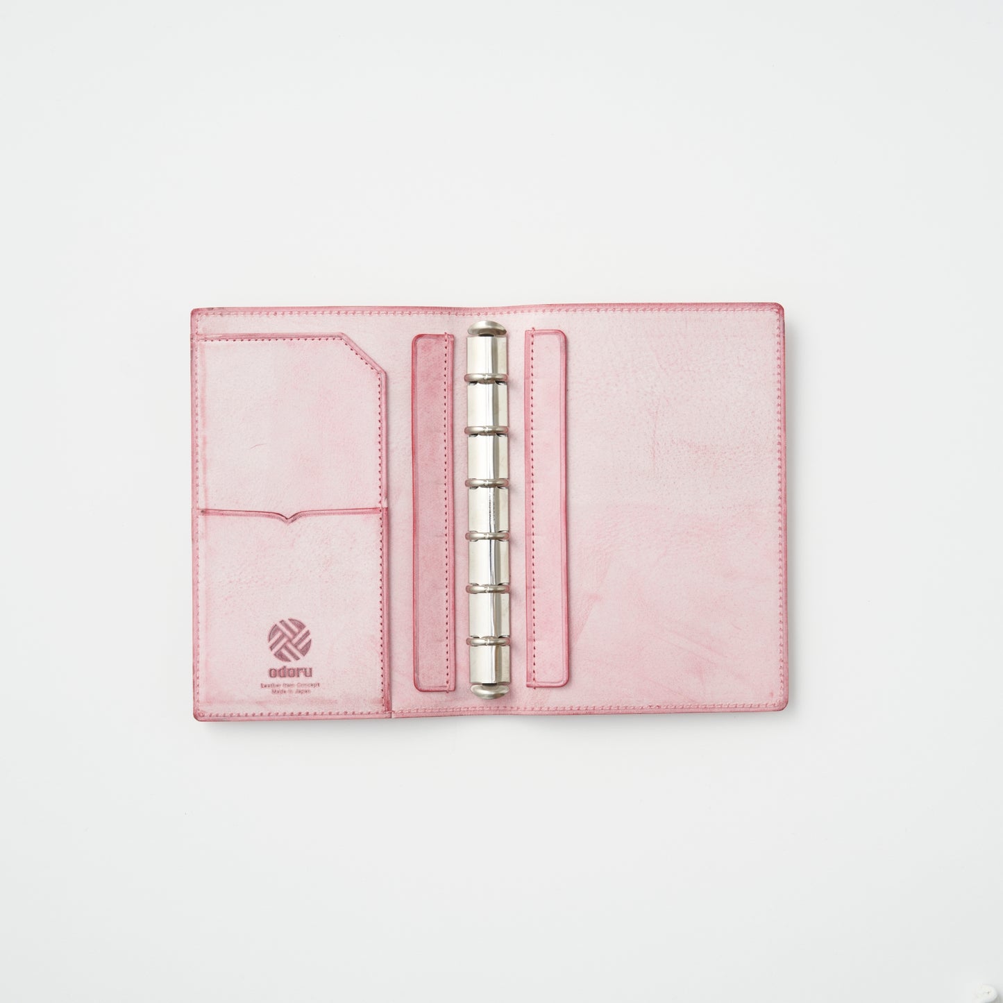 オドルオリーブレーベル システム手帳 ミニ6 13mm NOTE KAKUSHI ALASKA ピンク