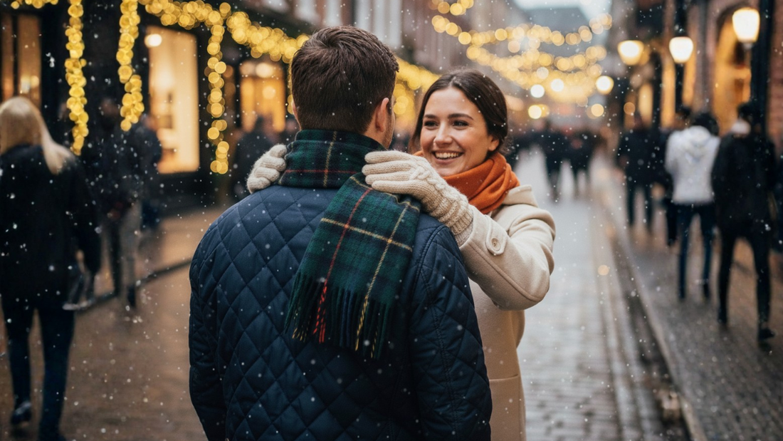 ジョンストンズ チェックカシミヤマフラー