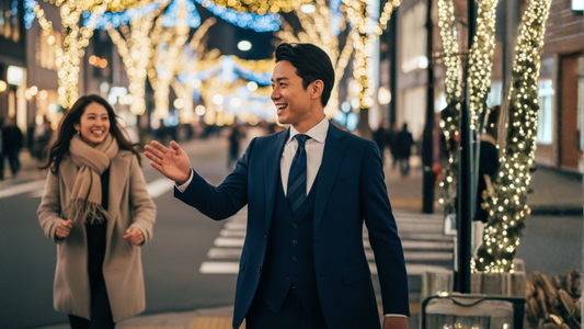 【ネクタイ】クリスマスメンズギフト｜ネイビータイで仕上げる大人のVゾーン