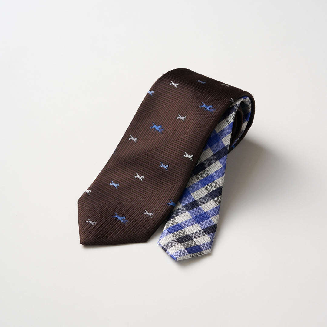 NEW!【ネクタイ】Aquascutum ｜干支馬 クラブチェック クレリックタイ