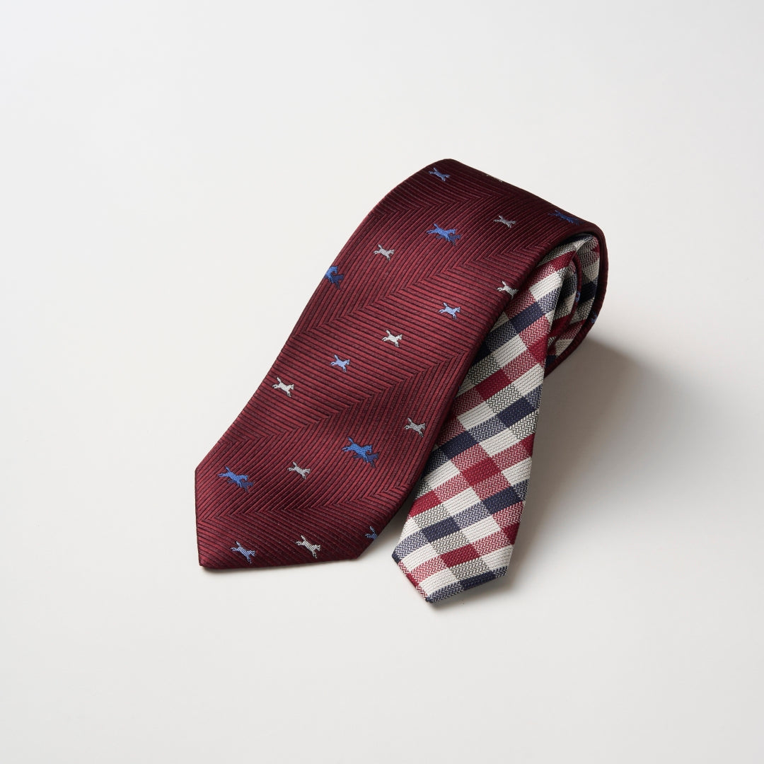 NEW!【ネクタイ】Aquascutum ｜干支馬 クラブチェック クレリックタイ