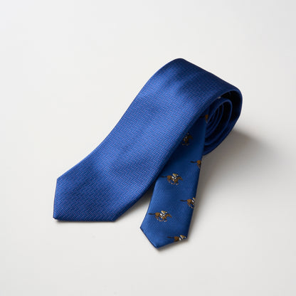 NEW!【ネクタイ】Aquascutum ｜干支馬 ジョッキーモチーフ クレリックタイ ブルー 青