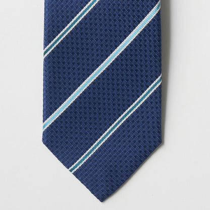 【ネクタイ】Aquascutum｜ストライプ 青 剣先アップ