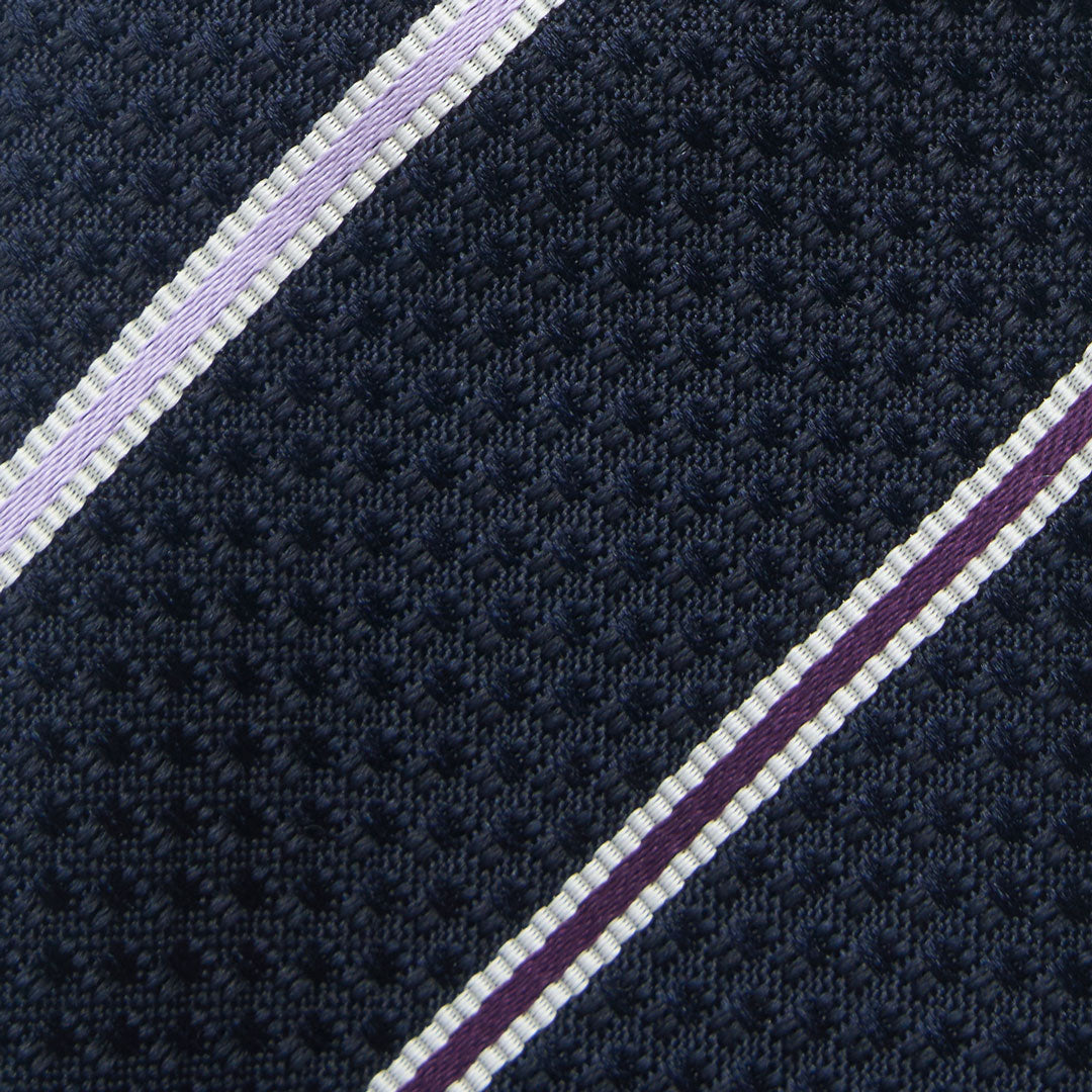 【ネクタイ】Aquascutum｜ストライプ インク 柄アップ