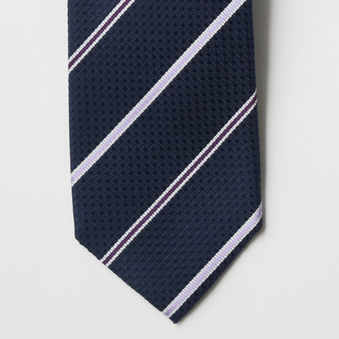 【ネクタイ】Aquascutum｜ストライプ インク 剣先アップ
