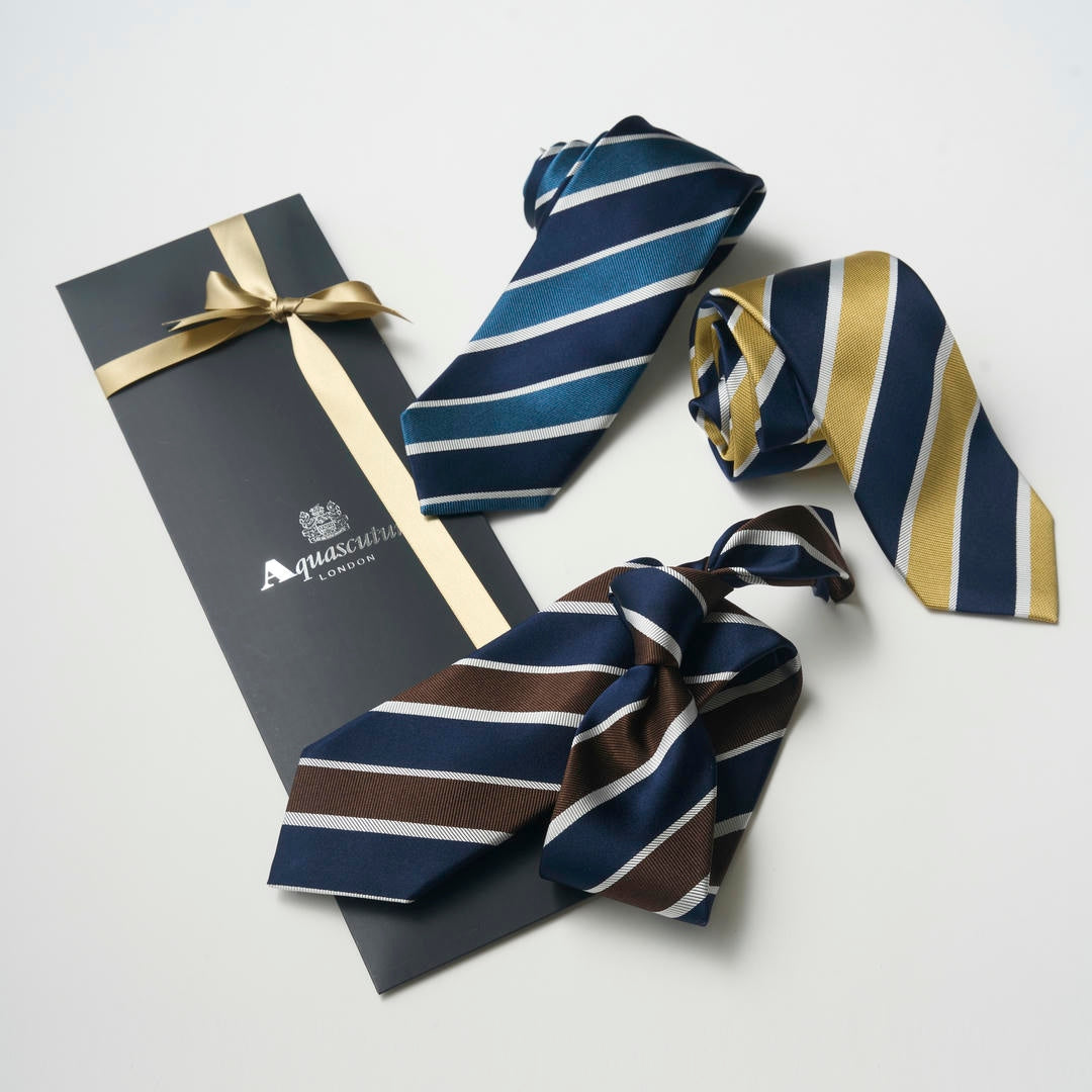 【ネクタイ】Aquascutum｜メランジストライプ ギフトボックス