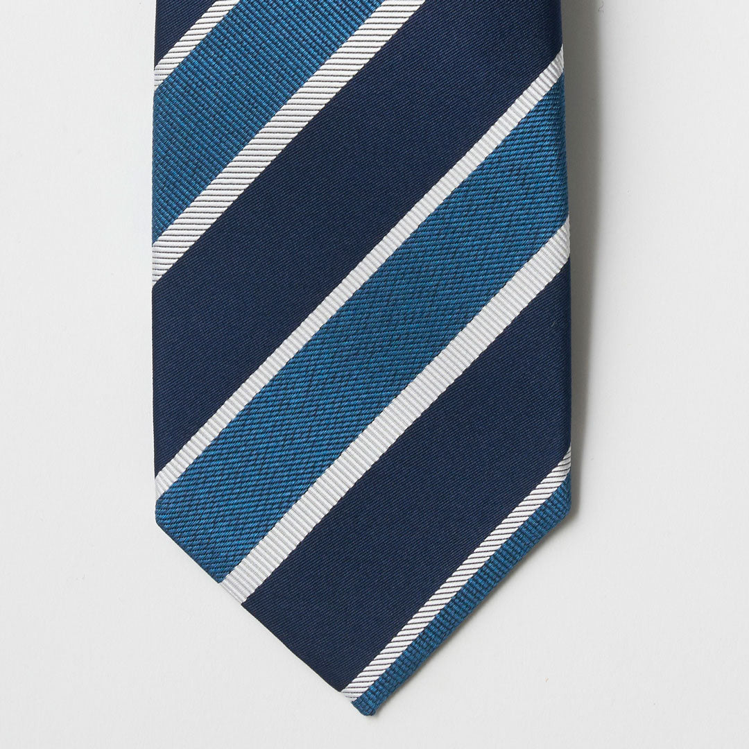 【ネクタイ】Aquascutum｜メランジストライプ ターコイズ 剣先アップ
