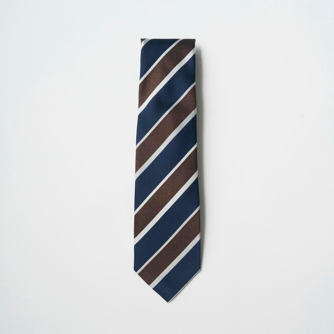 【ネクタイ】Aquascutum｜メランジストライプ こげ茶