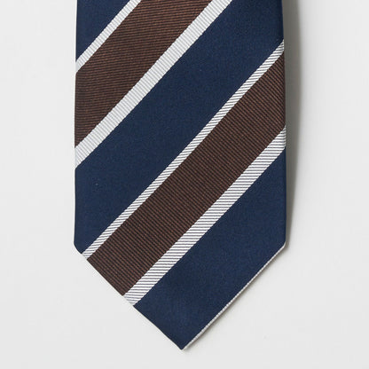 【ネクタイ】Aquascutum｜メランジストライプ こげ茶 剣先アップ