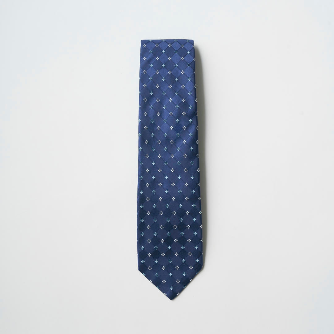 【ネクタイ】Aquascutum ｜小紋柄 青