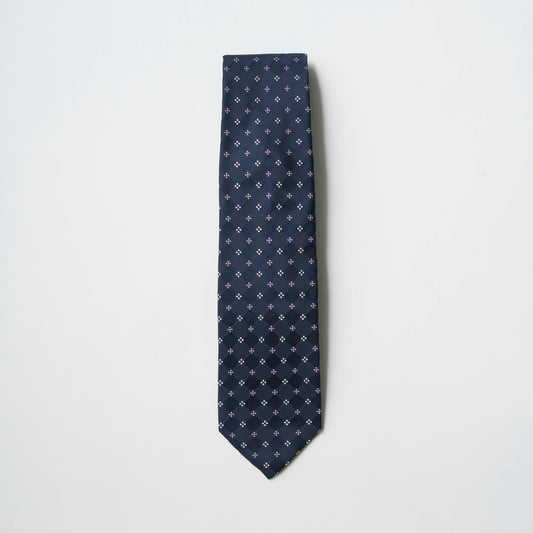 【ネクタイ】Aquascutum ｜小紋柄 ダークネイビー