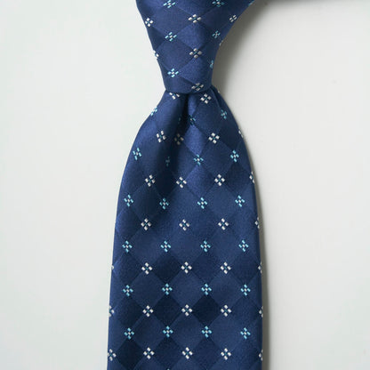 【ネクタイ】Aquascutum ｜小紋柄 青 ノットアップ