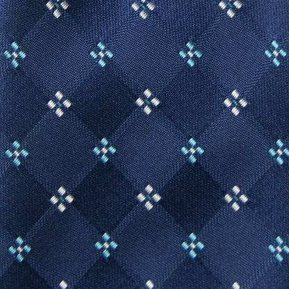 【ネクタイ】Aquascutum ｜小紋柄 青 柄アップ