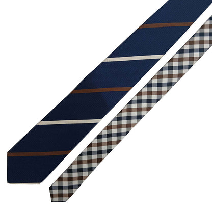 NEW!【ネクタイ】Aquascutum ｜175周年企画 ラペルピン BOXセット クラブチェッククレリックタイ