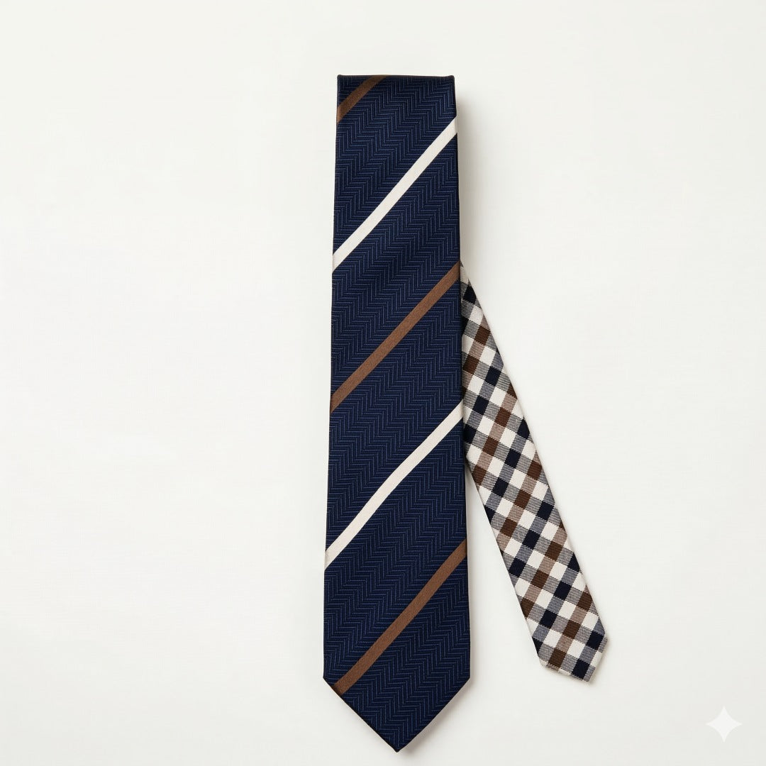 【ネクタイ】Aquascutum ｜175周年企画 ラペルピン BOXセット クラブチェッククレリックタイ ストライプ