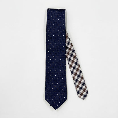 【ネクタイ】Aquascutum ｜175周年企画 ラペルピン BOXセット クラブチェッククレリックタイ ドット