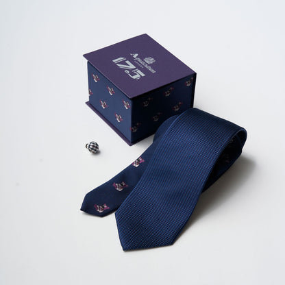 【ネクタイ】Aquascutum ｜175周年企画 ラペルピン BOXセット 175thテディベア ネイビー