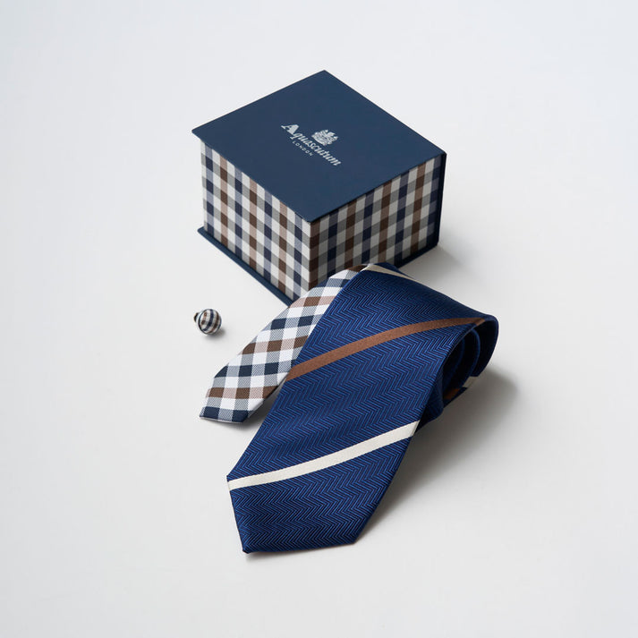 Aquascutum 175周年企画 ラペルピン BOXセット クラブチェッククレリックタイ