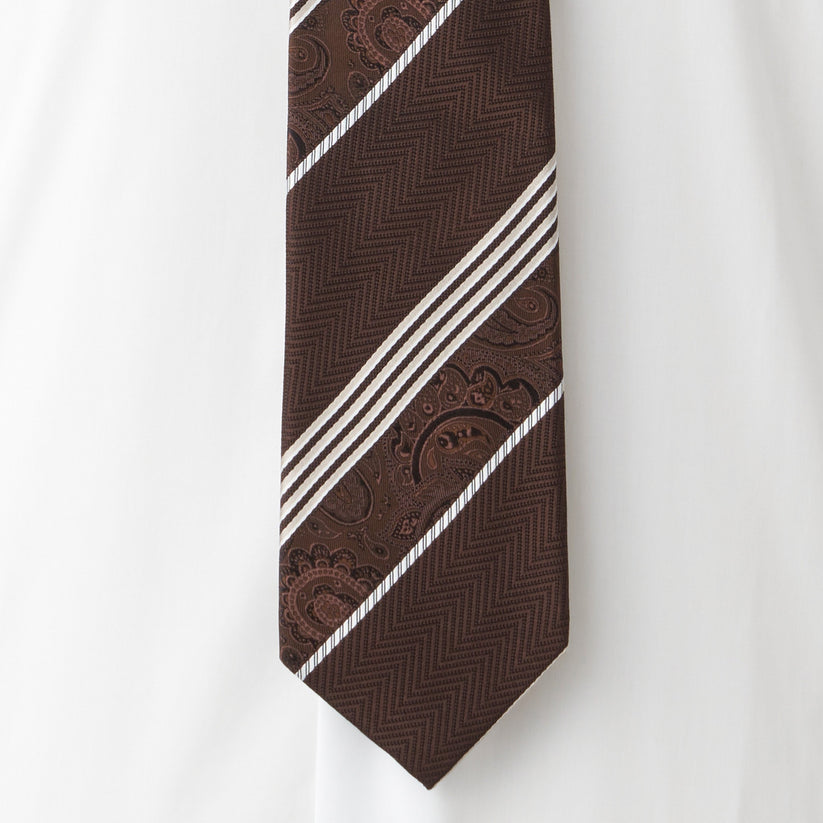 D’URBAN ペイズリーストライプ NISHIJIN ネクタイ