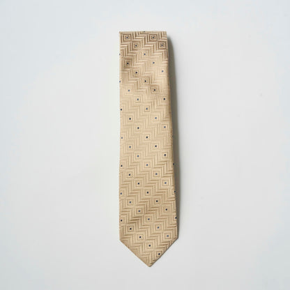 【ネクタイ】D'URBAN｜HACHIOJI ジオメトリック クリーム