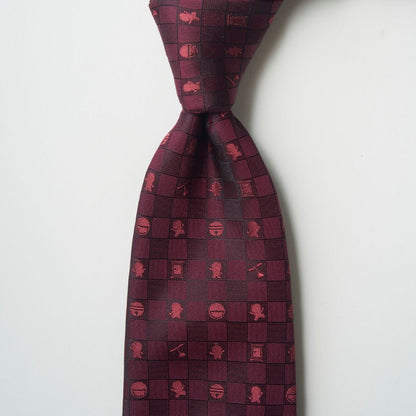 【ネクタイ】ドラえもん｜アイコン小紋 ワイン