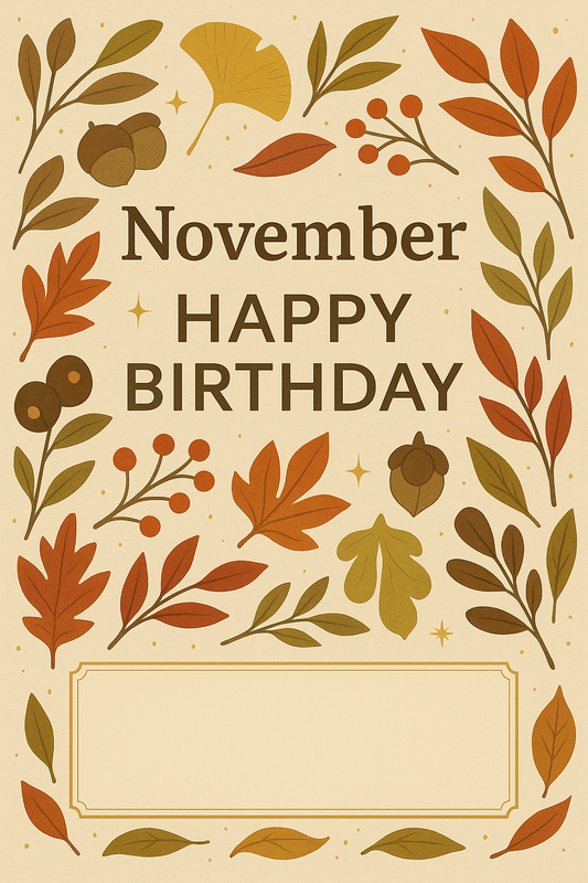 【誕生日メッセージカード】11月限定季節の彩り｜誕生日プレゼントに添える無料サービス