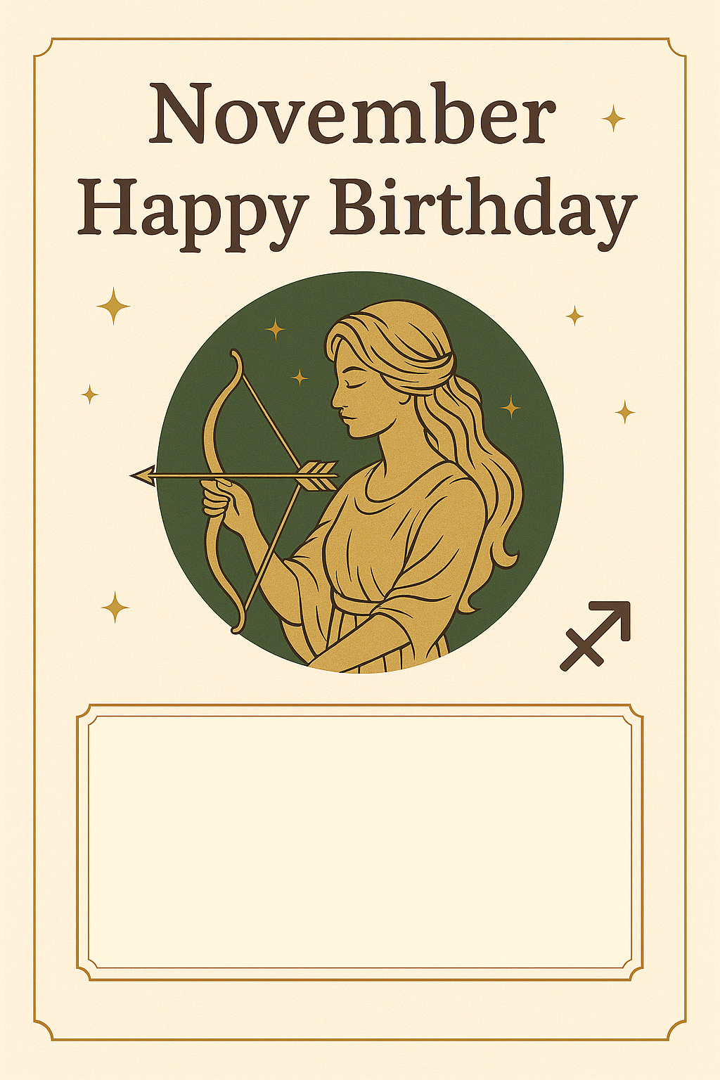 【誕生日メッセージカード】11月の星座『いて座』｜誕生日プレゼントに添える無料サービス