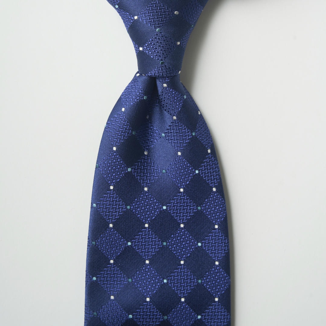 【ネクタイ】TAKEO KIKUCHI｜ドット 青 ノットアップ