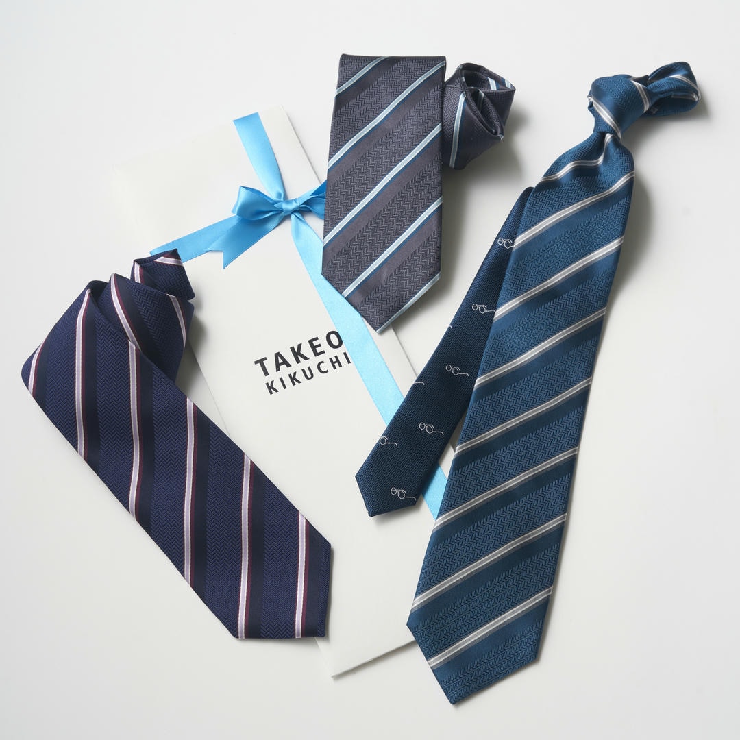 【ネクタイ】TAKEO KIKUCHI｜クレリック ストライプ/メガネ ギフトパッケージ