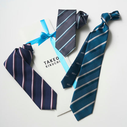 【ネクタイ】TAKEO KIKUCHI｜クレリック ストライプ/メガネ ギフトパッケージ