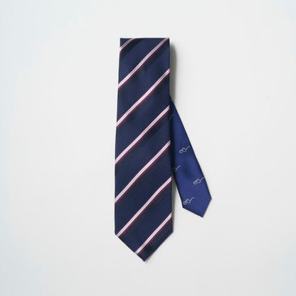 【ネクタイ】TAKEO KIKUCHI｜クレリック ストライプ/メガネ ダークネイビー