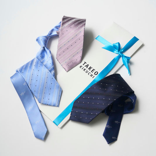 【ネクタイ】TAKEO KIKUCHI｜クレリック ドット/メガネ ギフトパッケージ