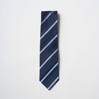 【ネクタイ】TAKEO KIKUCHI｜タイバーシリンダーBOXセット ストライプ ダークネイビー