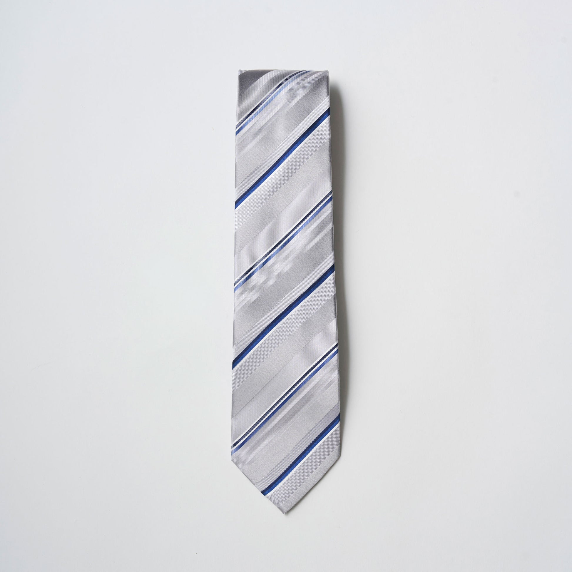 【ネクタイ】TAKEO KIKUCHI｜タイバーシリンダーBOXセット ストライプ シルバー