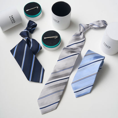 【ネクタイ】TAKEO KIKUCHI｜タイバーシリンダーBOXセット ストライプ