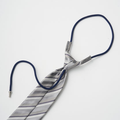 ワンタッチネクタイ タイハング ライトグレー シルバー ストライプ 