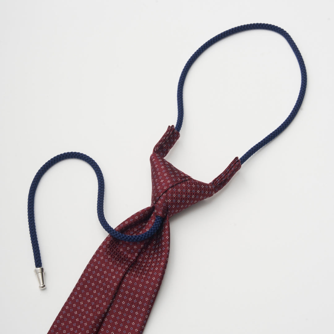 ワンタッチネクタイ タイハング ワイン 赤 マイクロ 