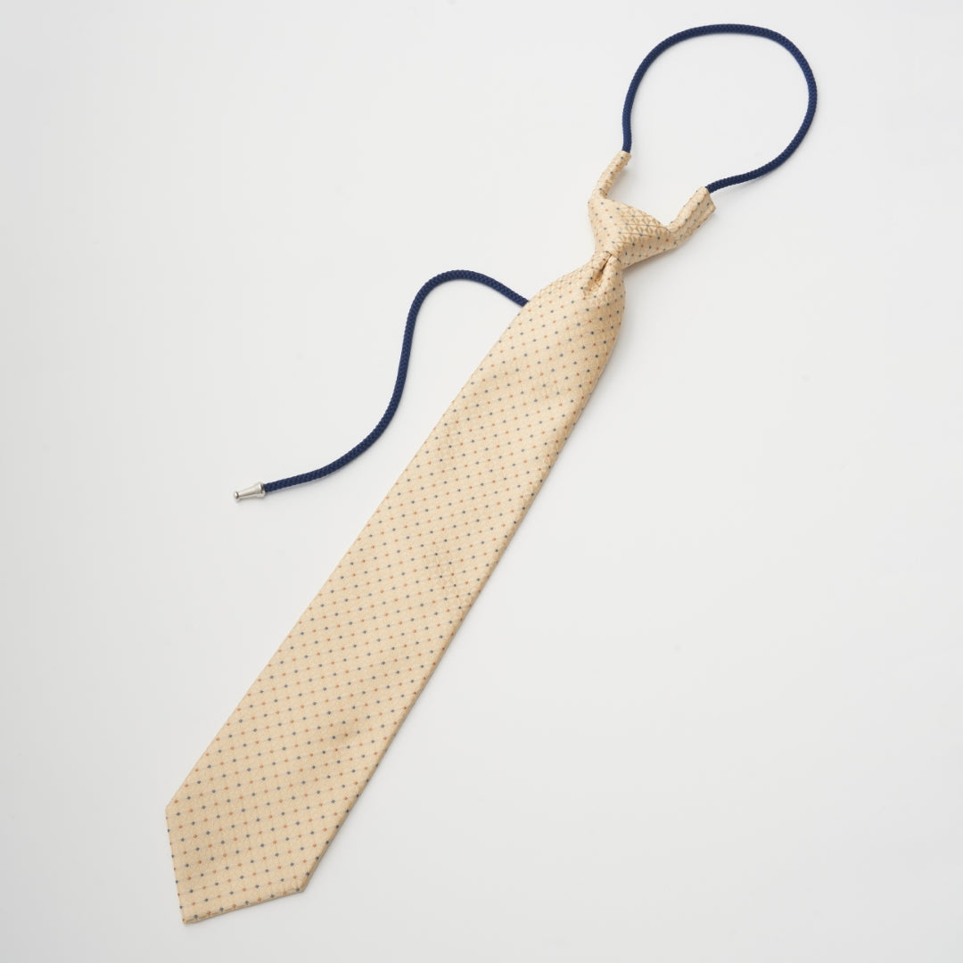 ワンタッチネクタイ タイハング 黄色 イエロー 小紋柄