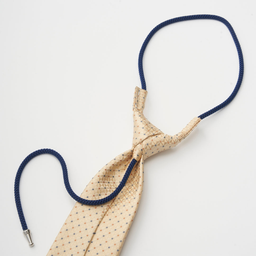 ワンタッチネクタイ タイハング 黄色 イエロー 小紋柄 