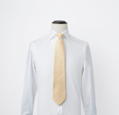 ワンタッチネクタイ タイハング 黄色 イエロー 小紋柄 シャツ着用画