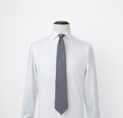 【ネクタイ】EMPORIO ARMANI｜マイクロパターン グレー シャツ着用