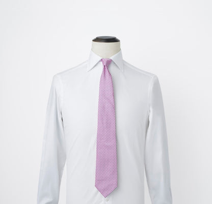 【ネクタイ】EMPORIO ARMANI｜マイクロパターン ピンク シャツ着用