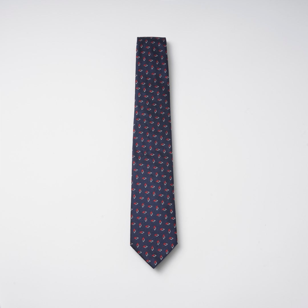 【ネクタイ】EMPORIO ARMANI｜ジオメトリックパターン ネイビー 紺