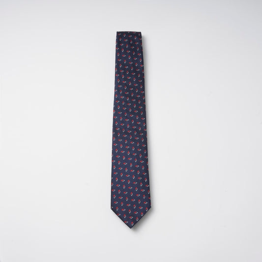 【ネクタイ】EMPORIO ARMANI｜ジオメトリックパターン ネイビー 紺